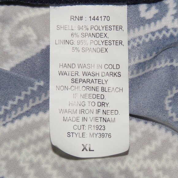 Lavish Short Sleeve Layered Navy Tank & Textured Floral Overlay Top Size XL - Picture 7 of 7